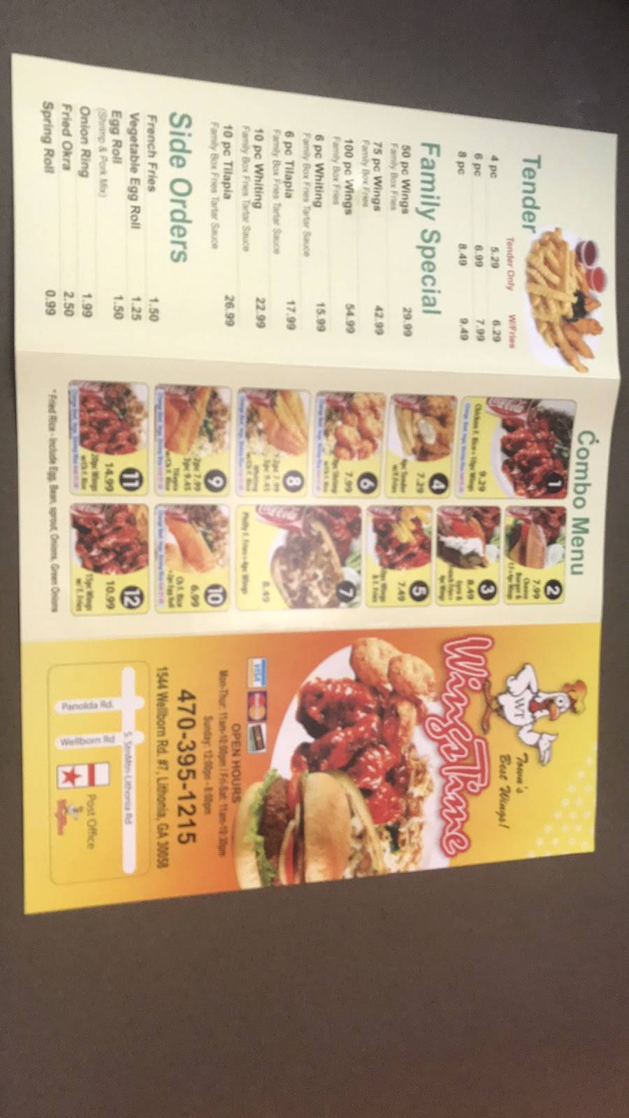 Wings Time | restaurant | 1544 Wellborn Rd, Lithonia, GA 30058, USA | 4703951215 OR +1 470-395-1215