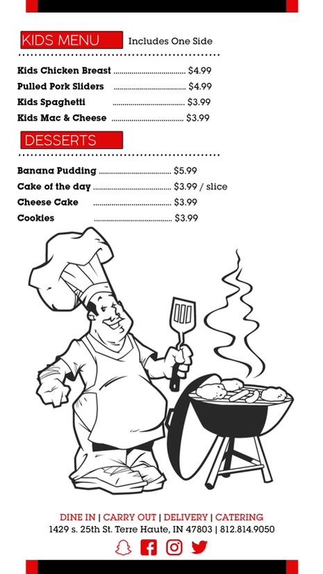 Uncle Jrs BBQ | restaurant | 1429 S 25th St, Terre Haute, IN 47803, USA | 8128149050 OR +1 812-814-9050