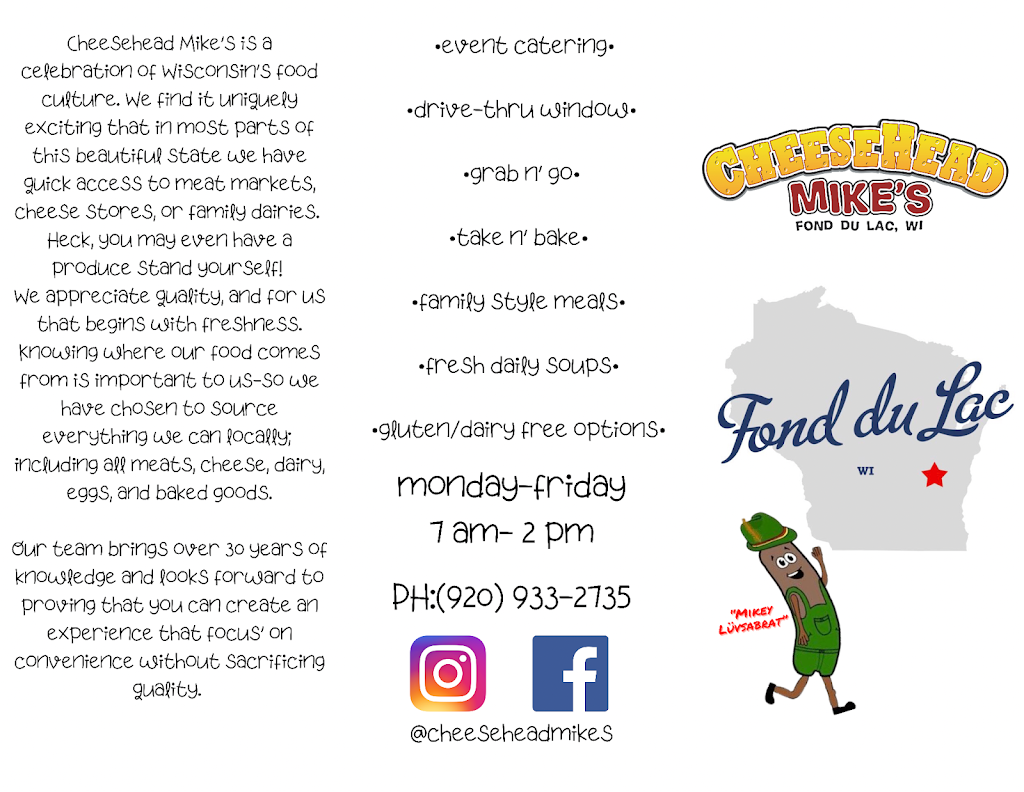Cheesehead Mikes | restaurant | 1305 S Main St, Fond du Lac, WI 54935, USA | 9209332735 OR +1 920-933-2735