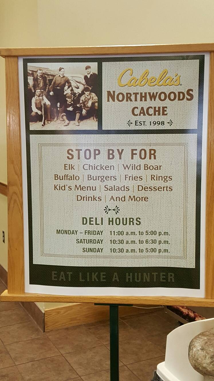 Northwoods Cache | restaurant | 3900 Cabela Dr NW, Owatonna, MN 55060, USA | 5074445129 OR +1 507-444-5129