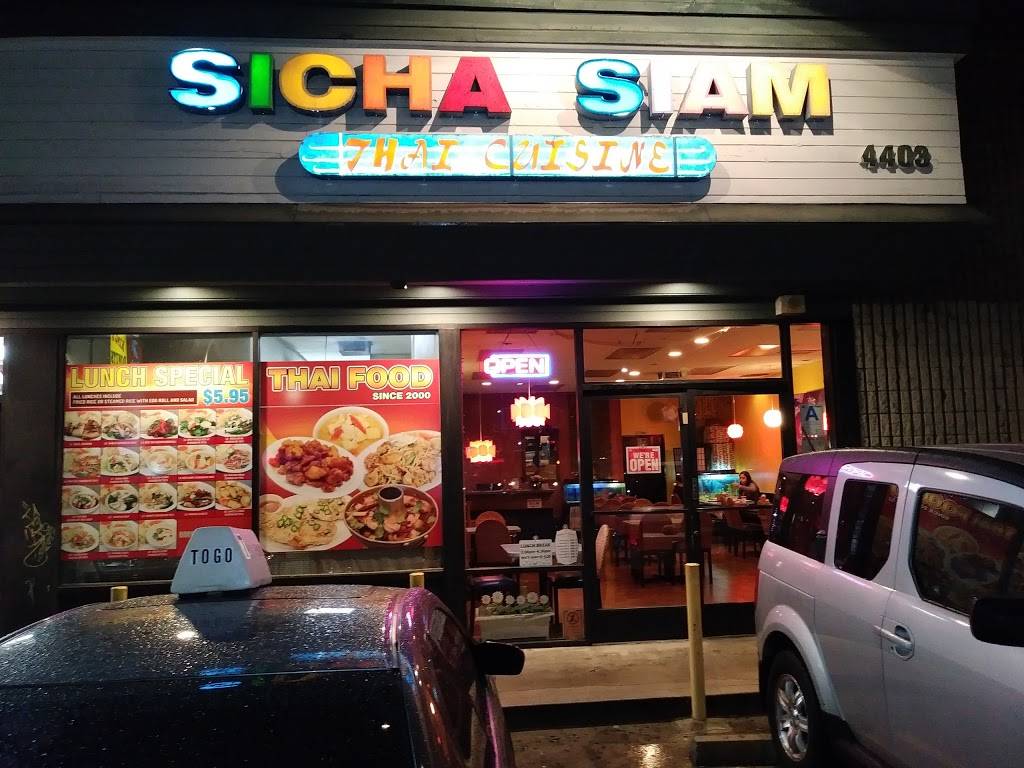 Sicha Siam Restaurant | meal delivery | 4403 Eagle Rock Blvd, Los Angeles, CA 90041, USA | 3233448285 OR +1 323-344-8285