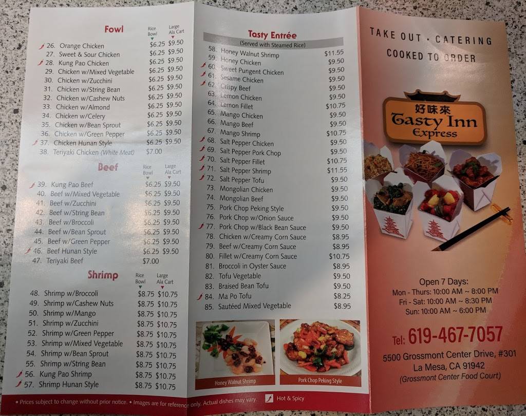 Tasty Inn Express | restaurant | 5500 Grossmont Center Dr suite 301, La Mesa, CA 91942, USA | 6194677057 OR +1 619-467-7057