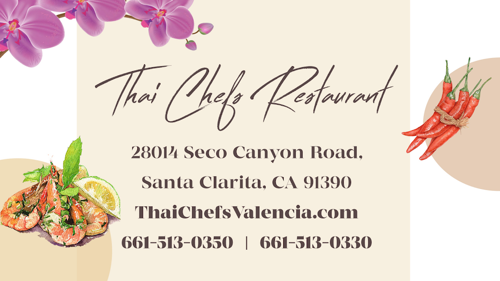 Thai Chefs Restaurant - Santa Clarita | restaurant | 28014 Seco Canyon Rd, Santa Clarita, CA 91390, USA | 6615130350 OR +1 661-513-0350