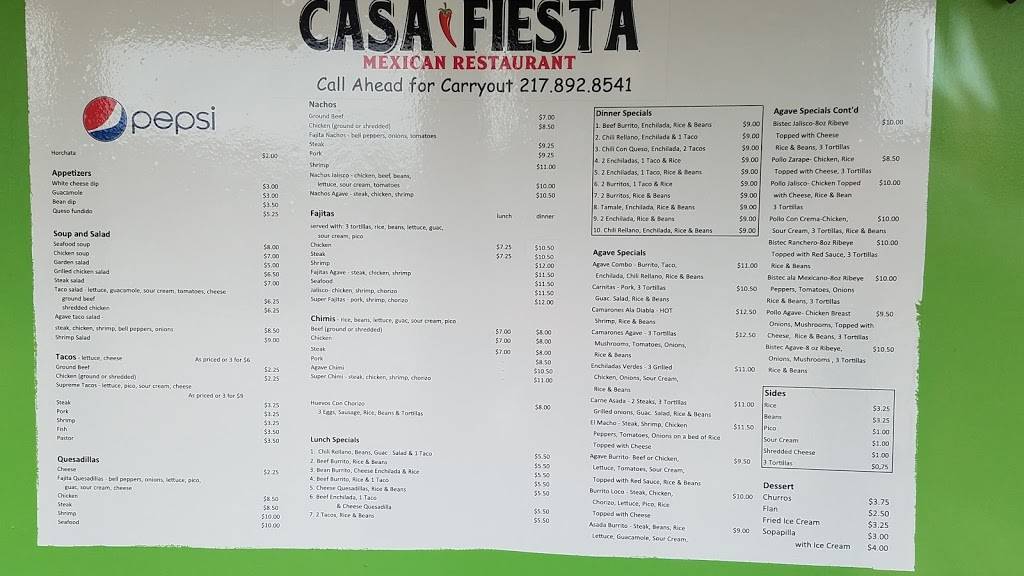 Casa Fiesta | restaurant | 215 E Sangamon Ave, Rantoul, IL 61866, USA | 2178928541 OR +1 217-892-8541