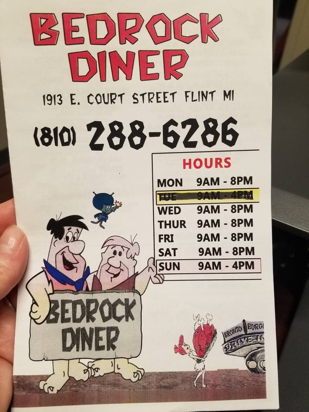 Bedrock Diner | restaurant | 1913 E Court St, Flint, MI 48503, USA | 8102886286 OR +1 810-288-6286