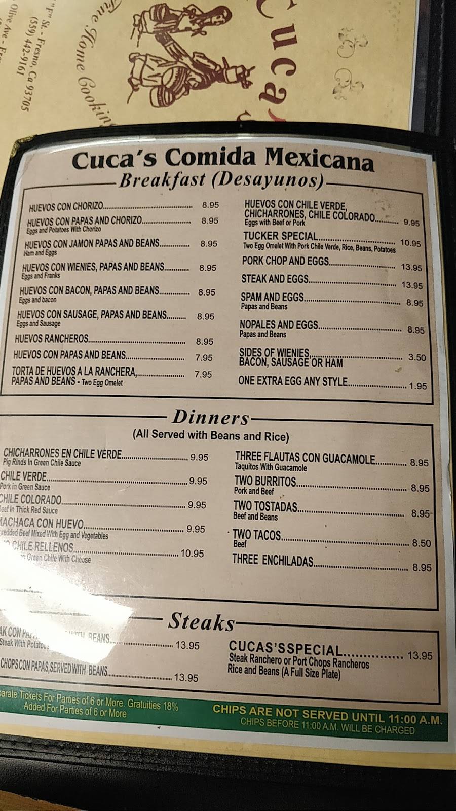 Cucas | restaurant | 907 F St, Fresno, CA 93706, USA | 5594429161 OR +1 559-442-9161