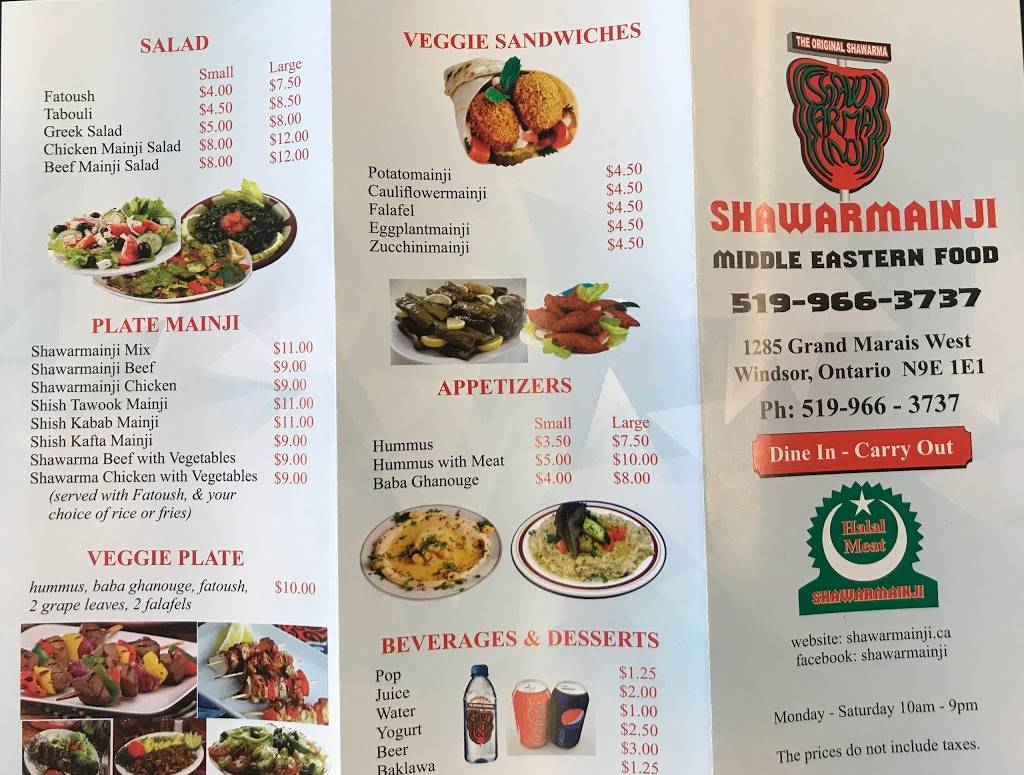 Shawarmanji | restaurant | 1285 Grand Marais Rd W, Windsor, ON N9E 1E1, Canada | 5199663737 OR +1 519-966-3737