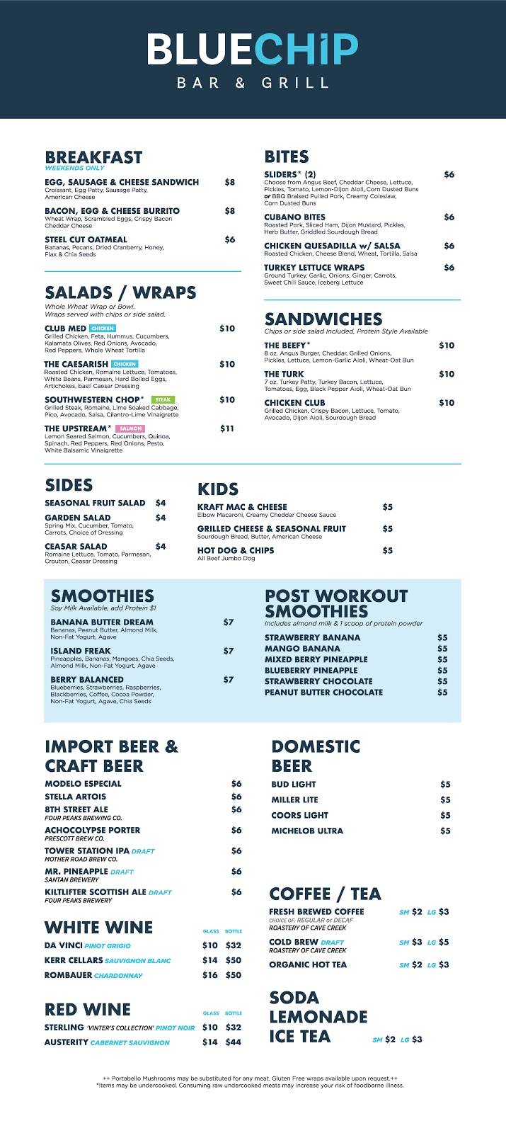 Blue Chip Bar & Grill | restaurant | 9219 E Hidden Spur Trail, Scottsdale, AZ 85255, USA | 4803619320 OR +1 480-361-9320