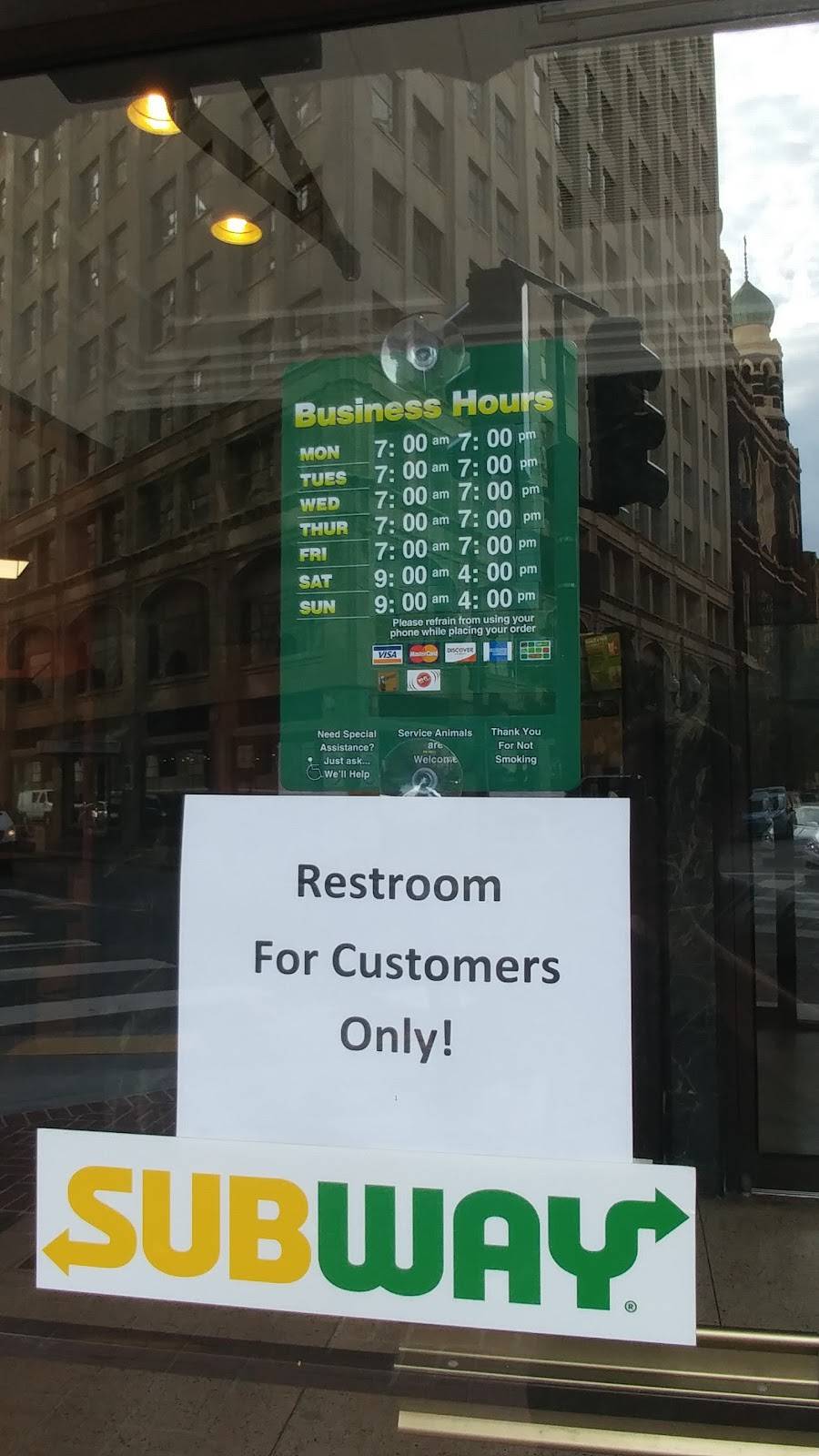 Subway | meal takeaway | 201 Baronne St, New Orleans, LA 70112, USA | 5045237827 OR +1 504-523-7827