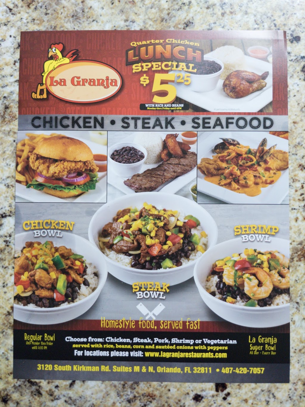 La Granja Metrowest | restaurant | 3120 S Kirkman Rd, Orlando, FL 32811, USA | 4074207057 OR +1 407-420-7057