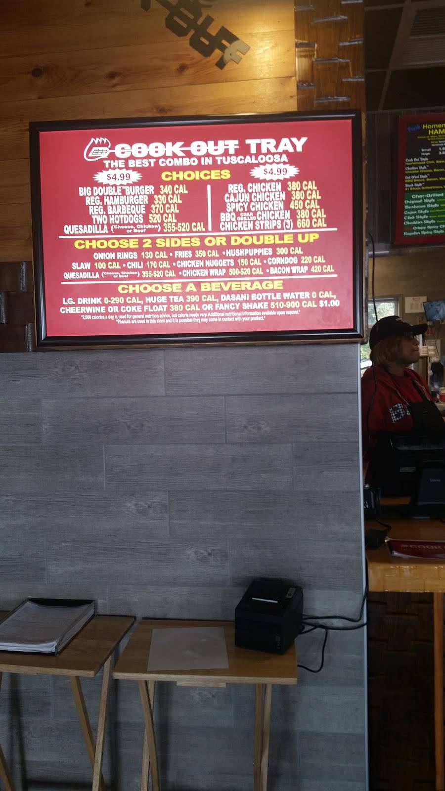 Cook Out | restaurant | 100 15th St E, Tuscaloosa, AL 35401, USA | 2057649654 OR +1 205-764-9654