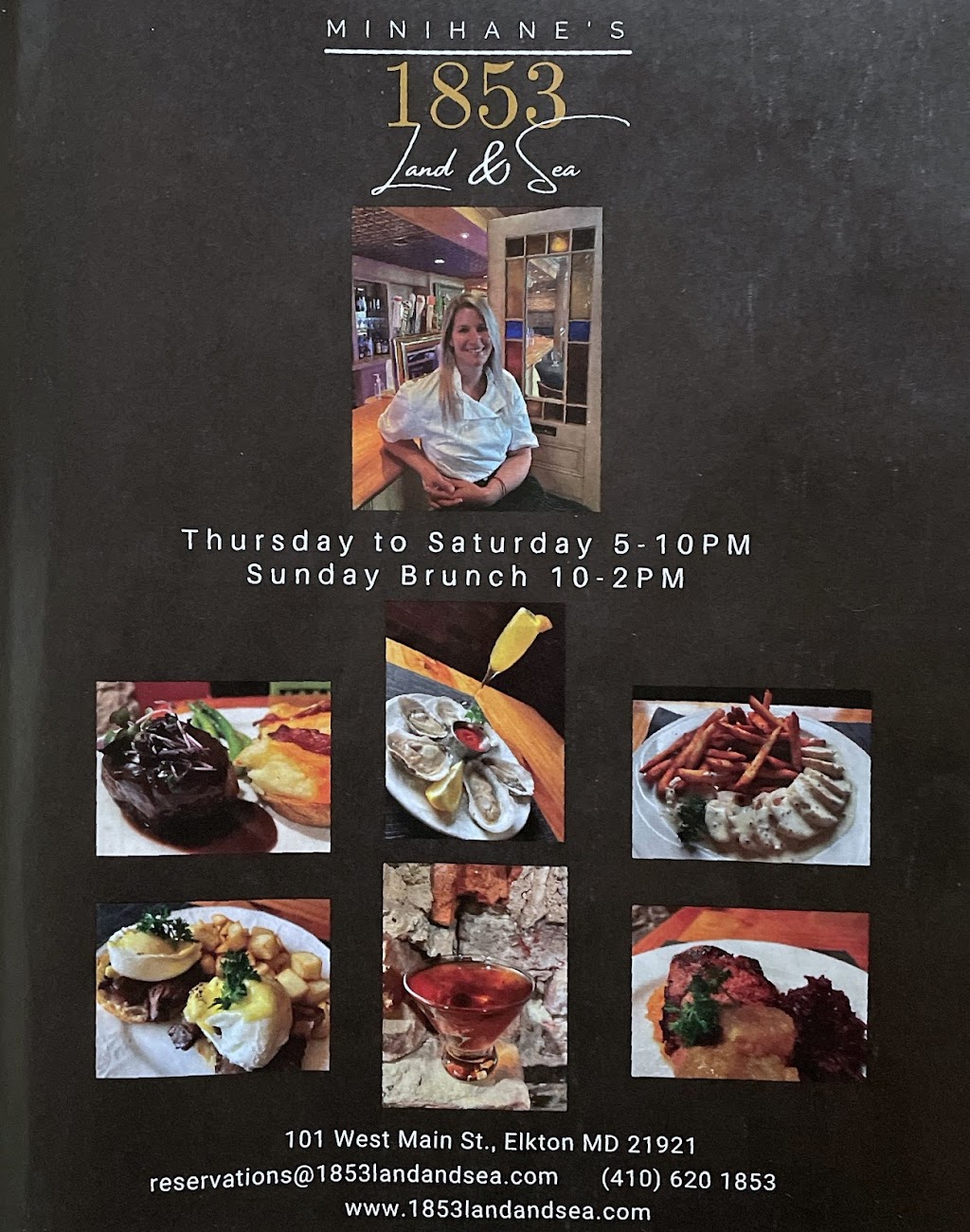 Minihanes 1853 Land and Sea | restaurant | 101 W Main St, Elkton, MD 21921, USA | 4106201853 OR +1 410-620-1853