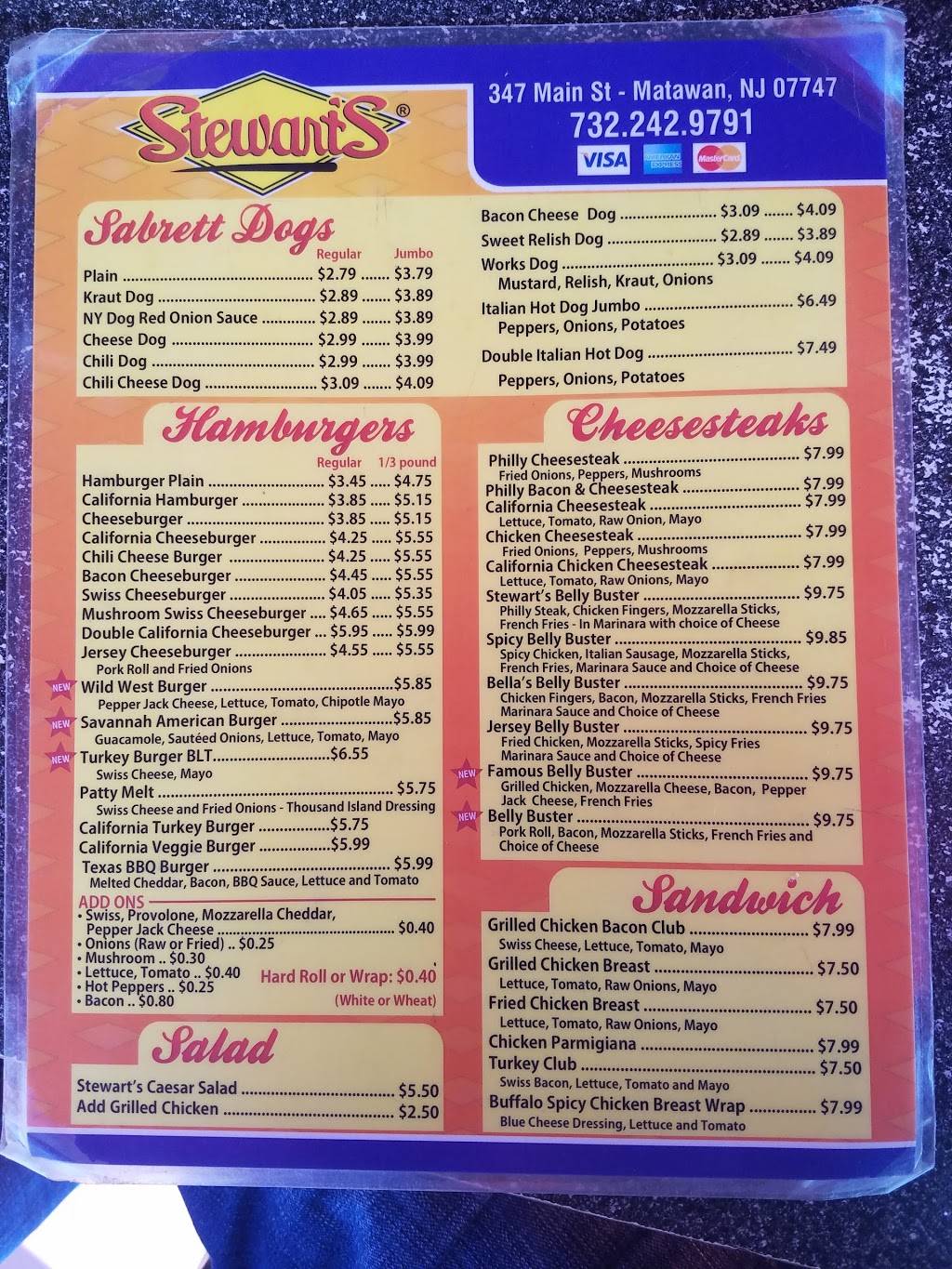 Stewarts Root Beer | restaurant | 347 Main St, Matawan, NJ 07747, USA | 7322429791 OR +1 732-242-9791