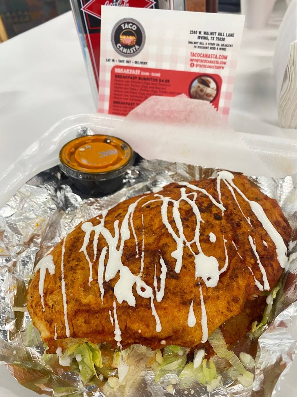 Taco Canasta | restaurant | 2240 W Walnut Hill Ln, Irving, TX 75038, USA | 9723385616 OR +1 972-338-5616