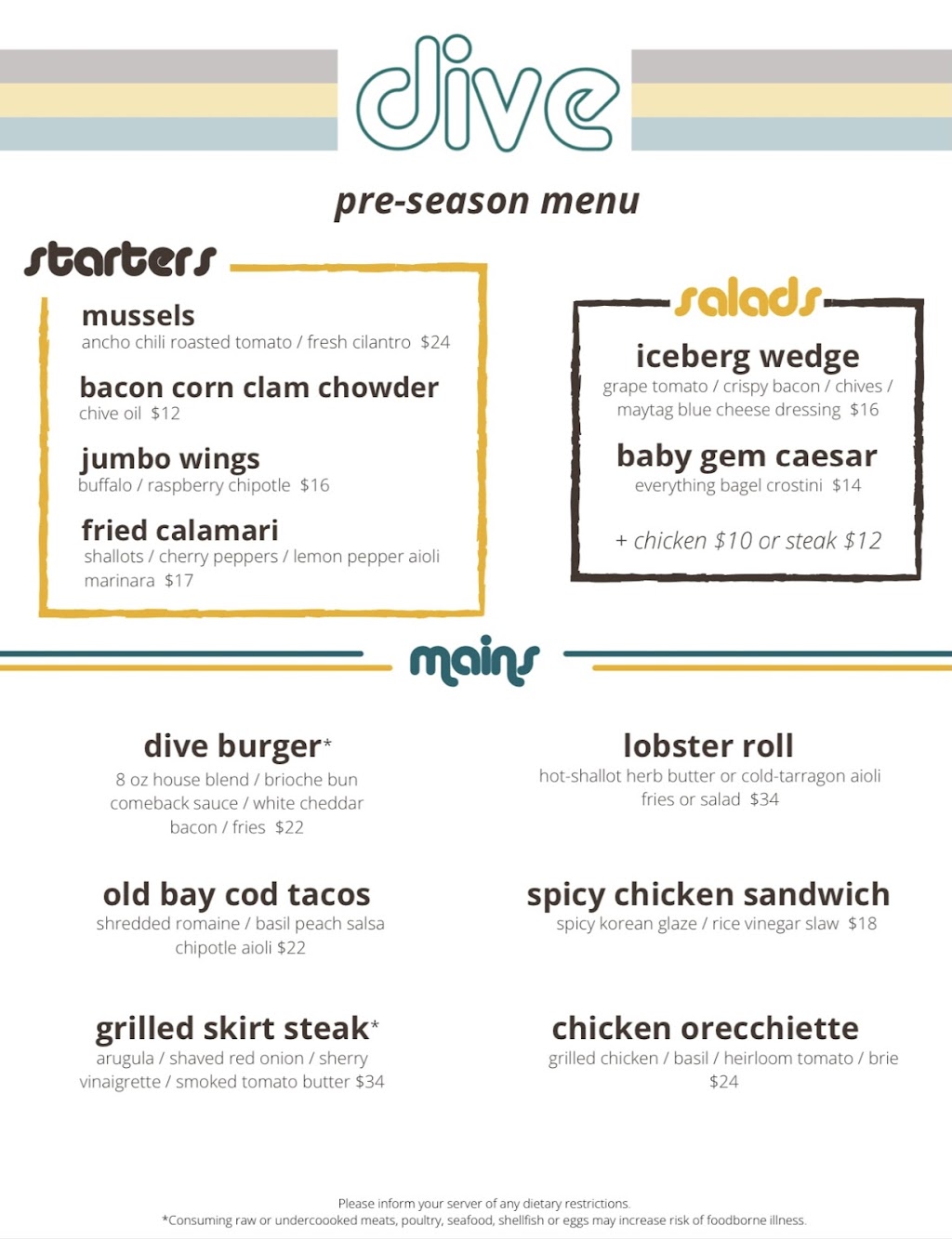 Dive | restaurant | 1 Bay Walk, Kismet, NY 11706, USA | 6315837400 OR +1 631-583-7400