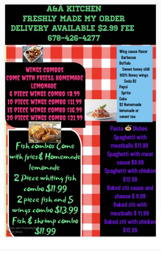 Manny one stop shop A&A kitchen freshly made by order | restaurant | 1540 Rose Garden Ln, Loganville, GA 30052, USA | 6784264277 OR +1 678-426-4277