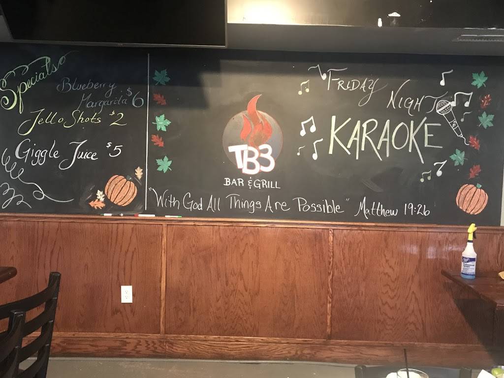 TB3 Bar and Grill | restaurant | 705 Old Philadelphia Rd, Aberdeen, MD 21001, USA | 4102730700 OR +1 410-273-0700