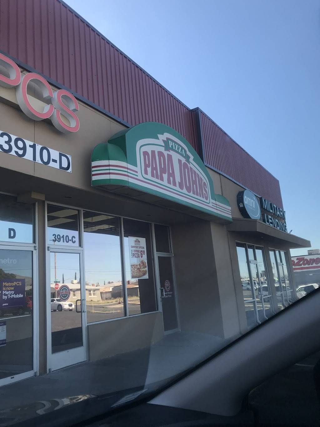 Papa Johns Pizza | restaurant | 3910c Dyer St Ste C, El Paso, TX 79930, USA | 9155662800 OR +1 915-566-2800