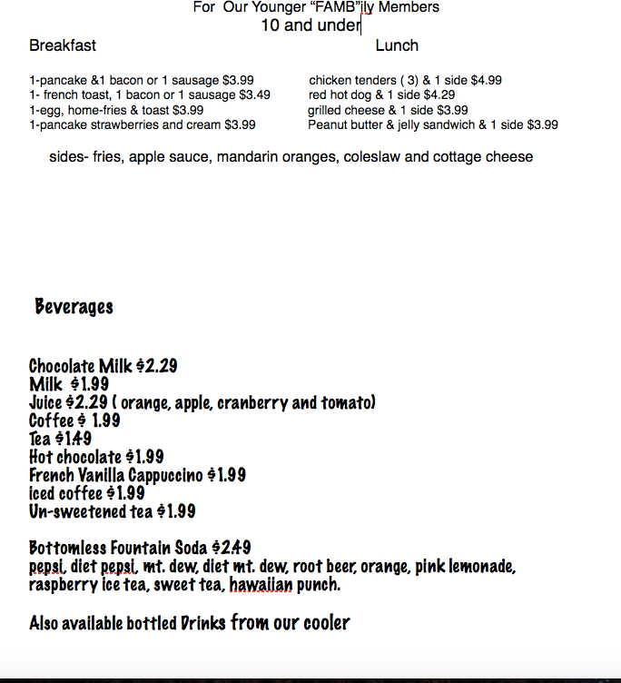 Our Fambily Restaurant | restaurant | 16 Russ St, Dexter, ME 04930, USA | 2079242217 OR +1 207-924-2217