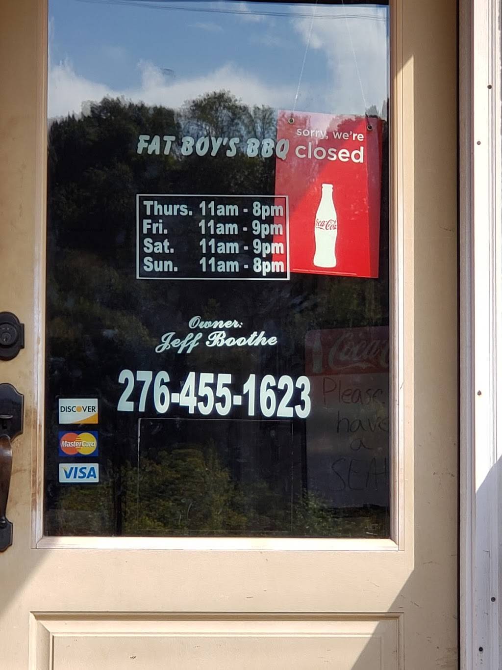 FAT BOYS BBQ | restaurant | 16601 Russell St, St Paul, VA 24283, USA | 2764551623 OR +1 276-455-1623