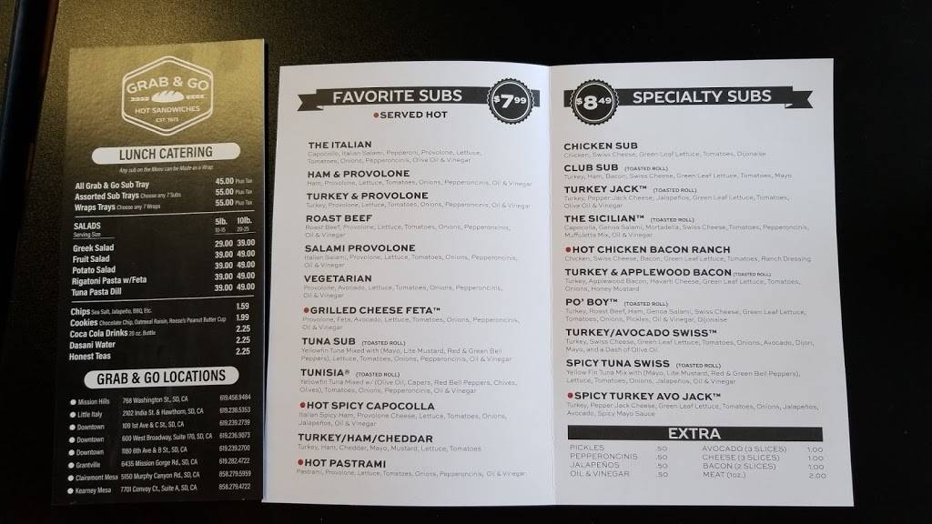 Grab & Go Subs | cafe | 5150 Murphy Canyon Rd, San Diego, CA 92123, USA | 8582795959 OR +1 858-279-5959