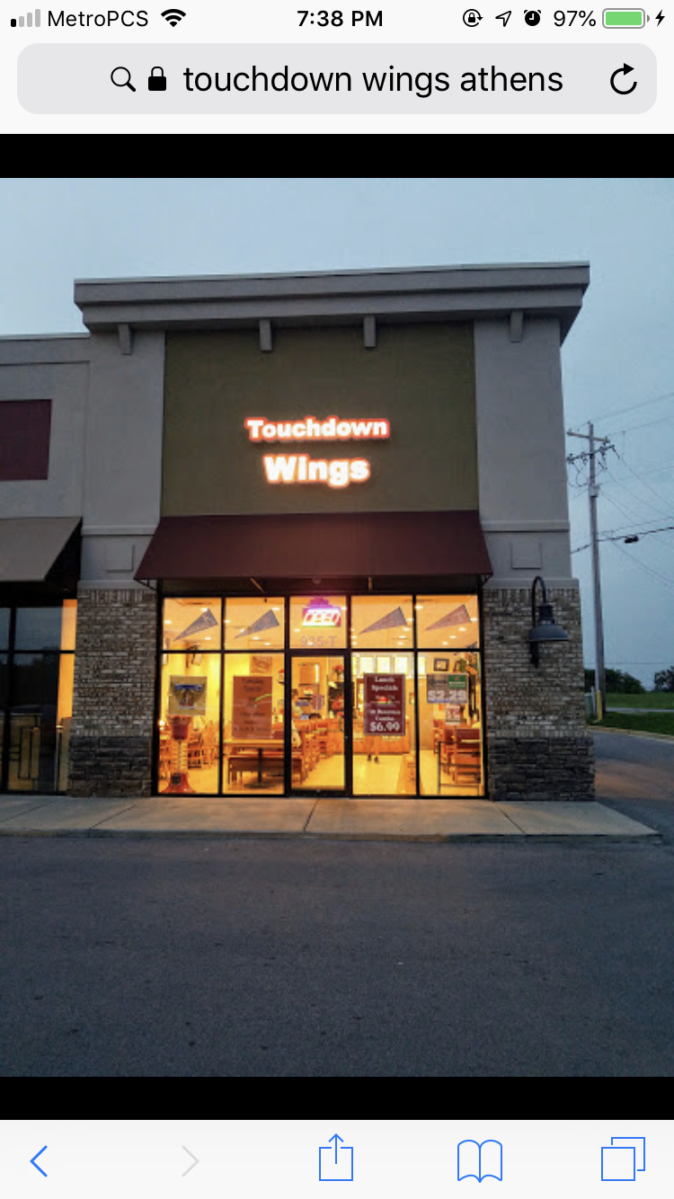 Touchdown Wings | restaurant | 935 U.S. 72 E, Suite T, Athens, AL 35611, USA | 2562321666 OR +1 256-232-1666