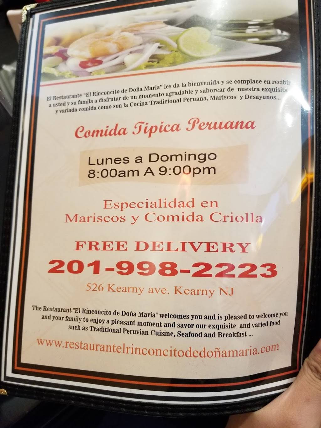 Restaurant El Rinconcito De Doña Maria | restaurant | 514 Kearny Ave, Kearny, NJ 07032, USA | 2019982223 OR +1 201-998-2223
