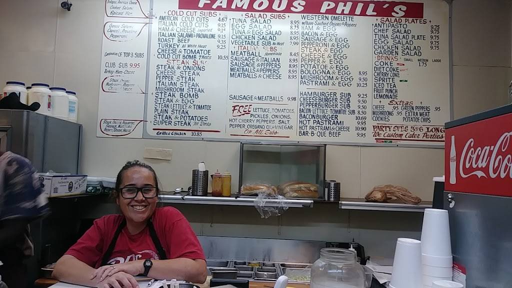 Famous Phils Sub Shop | meal takeaway | 107 FL-7, Plantation, FL 33317, USA | 9545873940 OR +1 954-587-3940