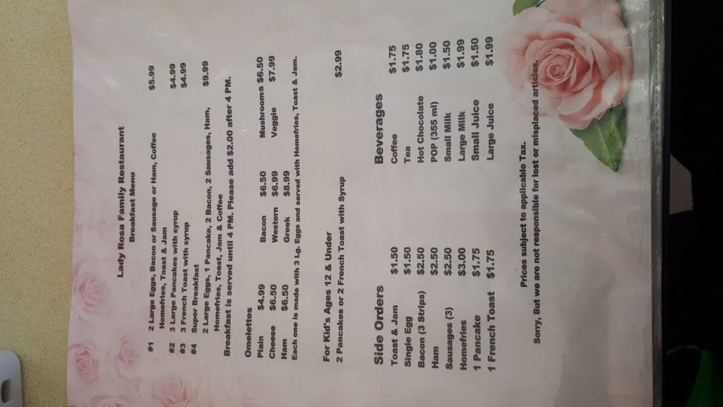 Lady Rosa Family Restaurant | restaurant | 768 Hamilton Rd, London, ON N5Z 1T9, Canada | 5196814441 OR +1 519-681-4441