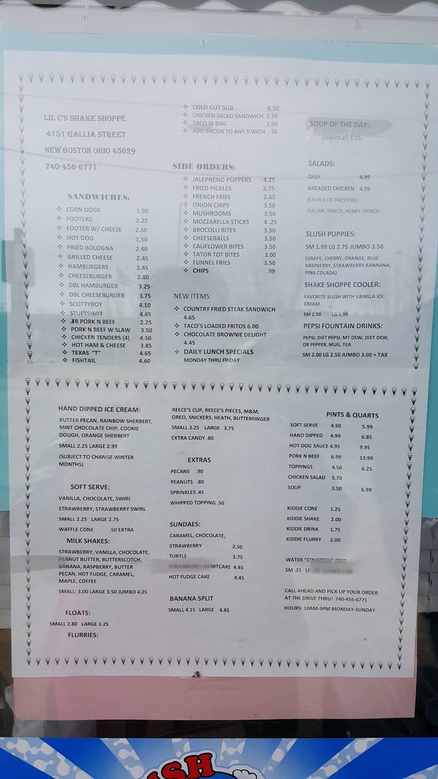 LiL Cs Shake Shoppe | restaurant | 4151 Gallia St, New Boston, OH 45662, USA | 7404566771 OR +1 740-456-6771