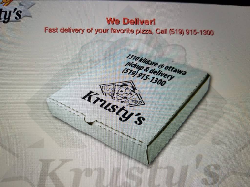 Krustys Pizza | restaurant | 1310 Kildare Rd, Windsor, ON N8Y 3H9, Canada | 5199151300 OR +1 519-915-1300