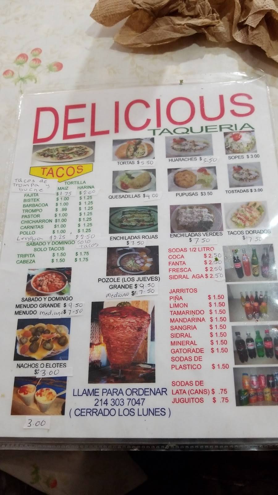 Taqueria Delicious | restaurant | 12901 Seagoville Rd, Balch Springs, TX 75180, USA | 2143037047 OR +1 214-303-7047