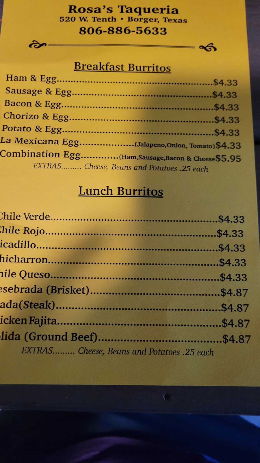 Rosas Taqueria | restaurant | 520 W 10th St, Borger, TX 79007, USA | 8068865633 OR +1 806-886-5633