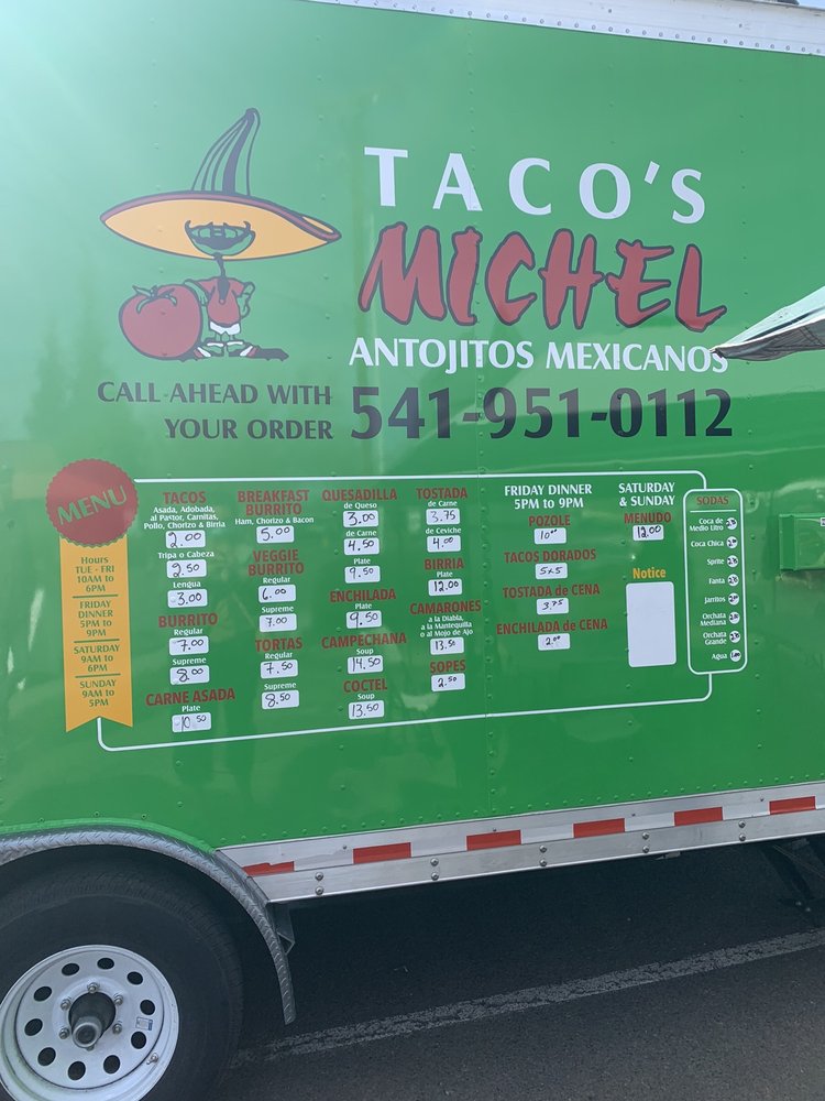 Tacos Michel (Green Food Truck) | restaurant | 724 S Central Ave, Medford, OR 97501, USA | 5419510112 OR +1 541-951-0112