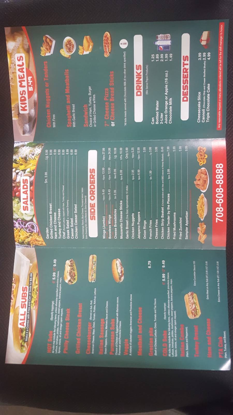 PTA Pizza and Subs | restaurant | 10721 S Roberts Rd, Palos Hills, IL 60465, USA | 7086088888 OR +1 708-608-8888