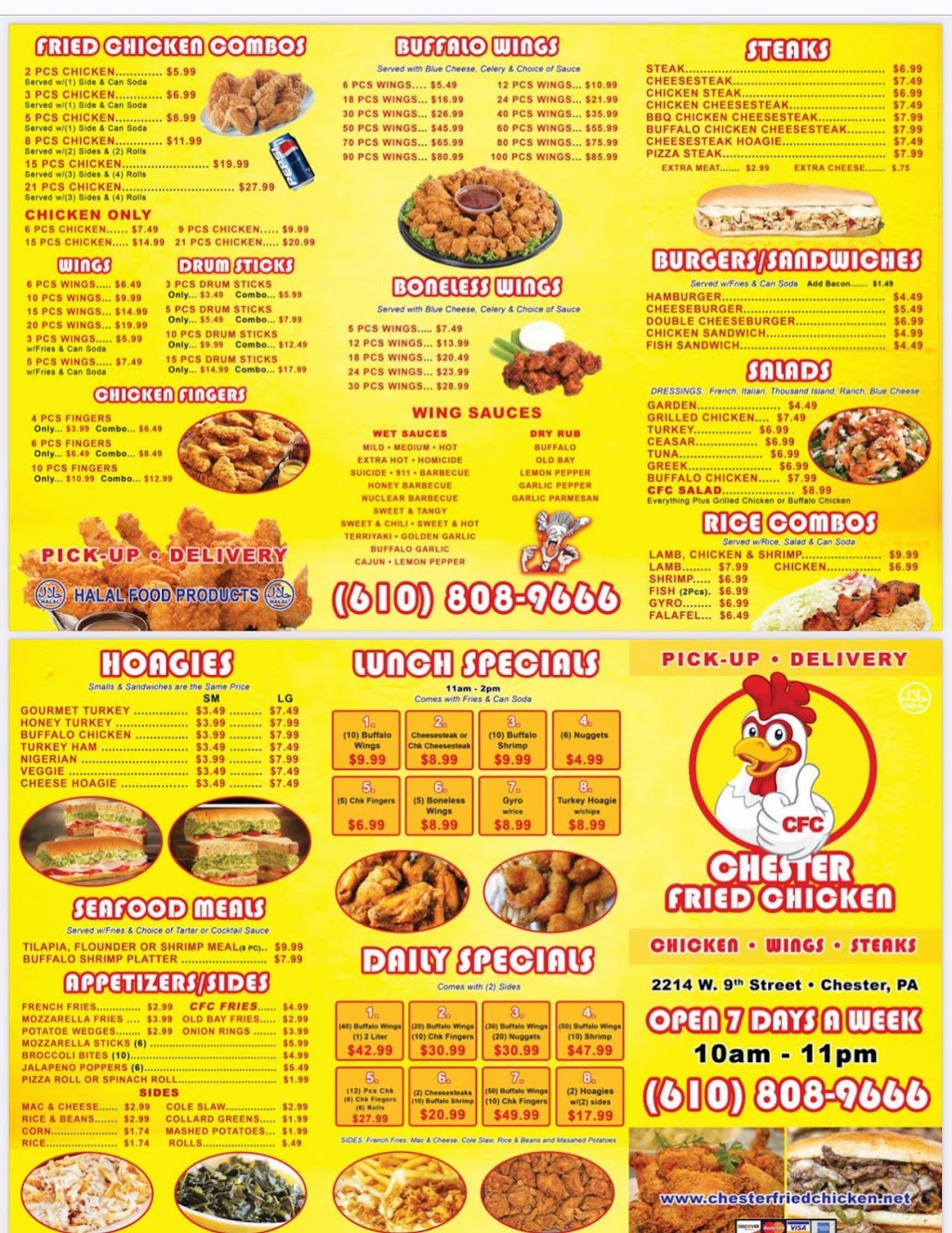Chester fried chicken Restaurant | restaurant | 2214 W 9th St, Chester, PA 19013, USA | 6108089666 OR +1 610-808-9666