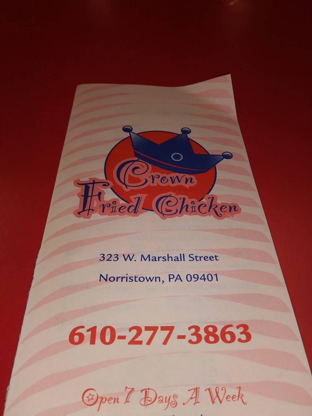 Crown Fried Chicken | restaurant | 323 W Marshall St, Norristown, PA 19401, USA | 6102773863 OR +1 610-277-3863