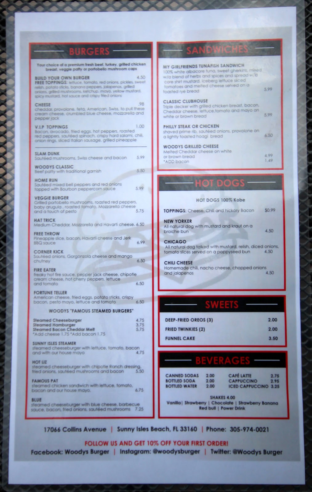 Woodys Burger and Beer | restaurant | 17066 Collins Ave b, Sunny Isles Beach, FL 33160, USA | 3055024764 OR +1 305-502-4764