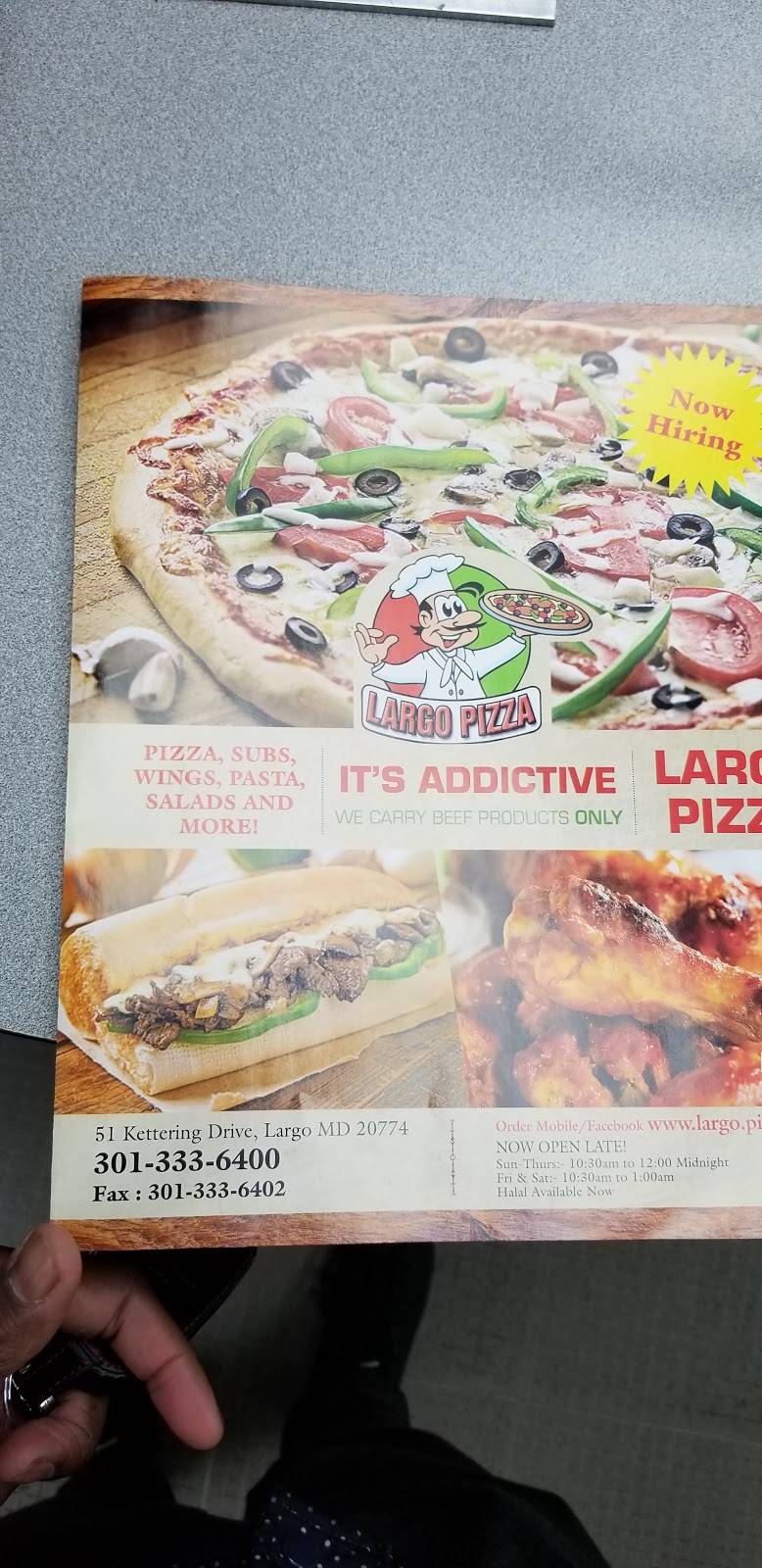 Largo Pizza | restaurant | 51 Kettering Dr, Kettering, MD 20774, USA | 3013336400 OR +1 301-333-6400