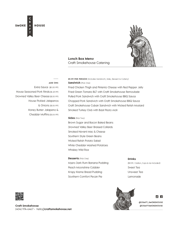 Craft Smokehouse Events & Catering | restaurant | 650 Henderson Dr Suite 403, Cartersville, GA 30120, USA | 6785765896 OR +1 678-576-5896