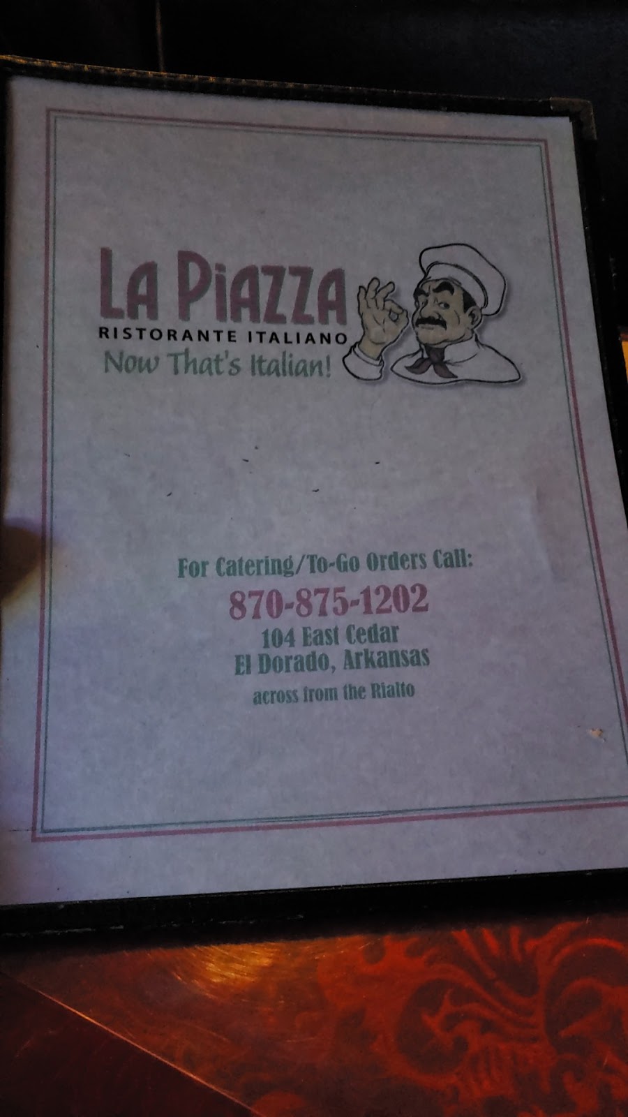 La Piazza Itallano Ristorante | restaurant | 104 E Cedar St, El Dorado, AR 71730, USA | 8708751202 OR +1 870-875-1202