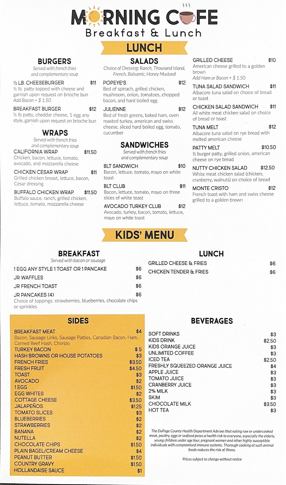 Morning Cafe | restaurant | 1021 W Ogden Ave, Naperville, IL 60563, USA | 3317017170 OR +1 331-701-7170