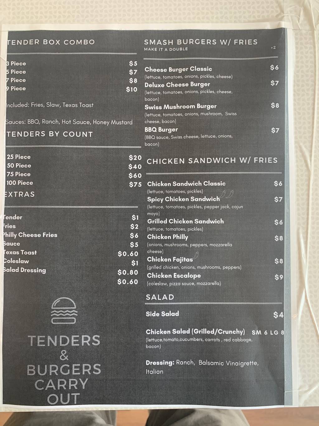 Tenders & Burgers co | restaurant | 1506 Mangham Dr, Cincinnati, OH 45215, USA | 5133766118 OR +1 513-376-6118