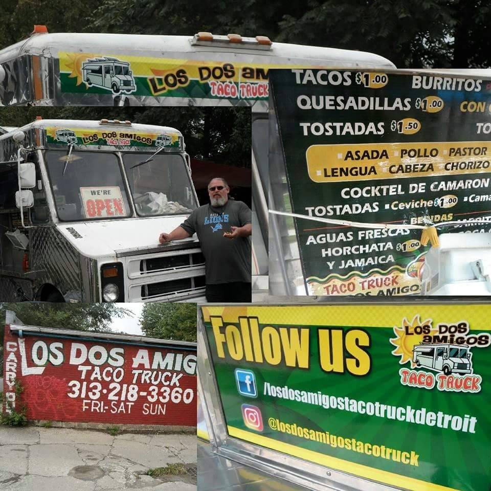 Los Dos Amigos Taco Truck | restaurant | 7115 Parkwood St, Detroit, MI 48210, USA | 3132183360 OR +1 313-218-3360