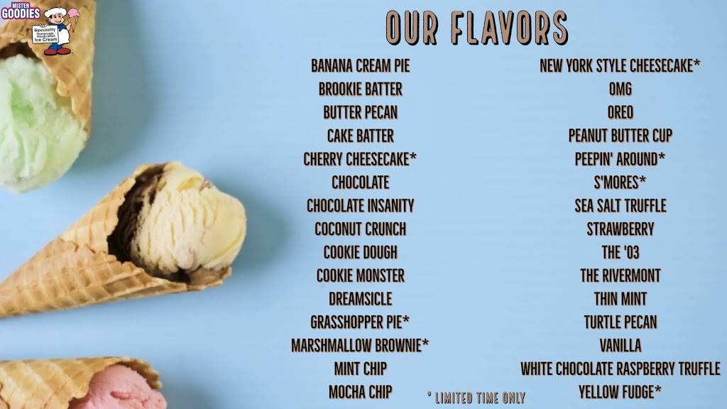 Mister Goodies Homemade Ice Cream | restaurant | 4119 Boonsboro Rd #50, Lynchburg, VA 24503, USA | 4348498339 OR +1 434-849-8339