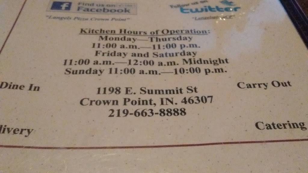 Langels Pizza | restaurant | 1198 E Summit St, Crown Point, IN 46307, USA | 2196638888 OR +1 219-663-8888