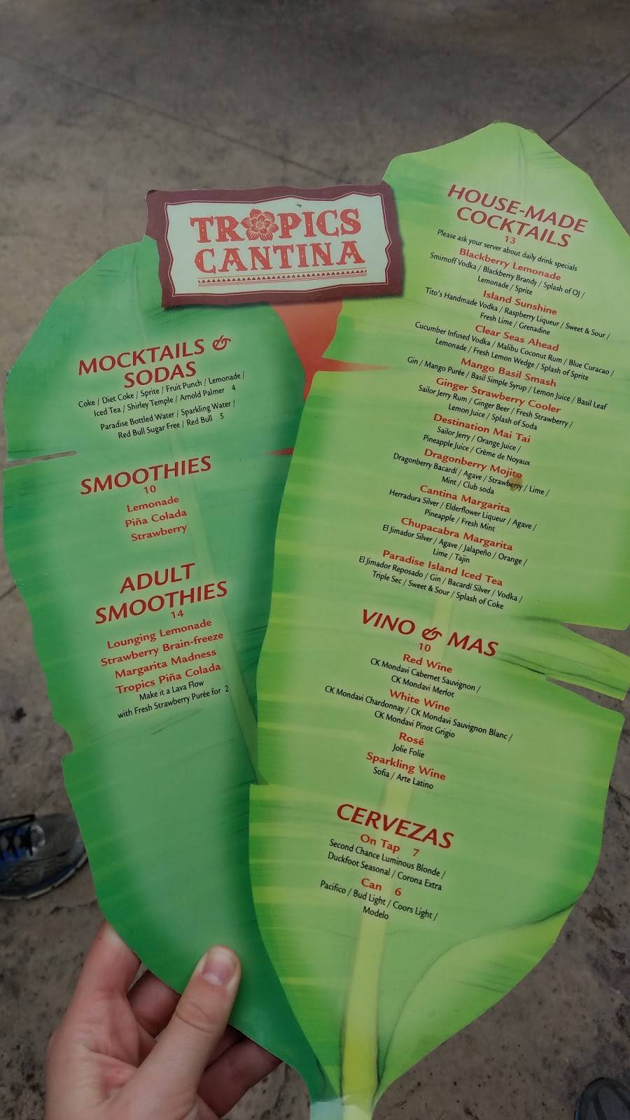 Tropics Cantina | restaurant | 1404 Vacation Rd, San Diego, CA 92109, USA | 8582404913 OR +1 858-240-4913