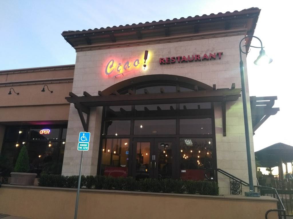 Ciao | restaurant | 1410 E Roseville Pkwy, Roseville, CA 95661, USA | 9167820404 OR +1 916-782-0404