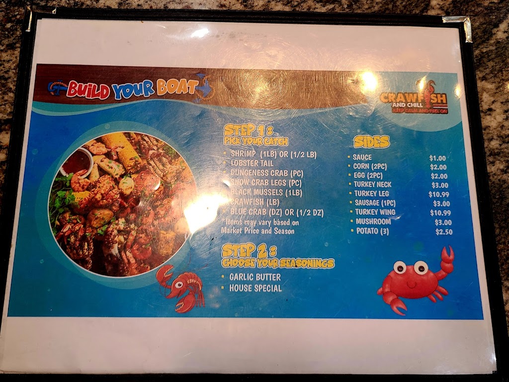 CRAWFISH AND CHILL | restaurant | 6220 Lapalco Blvd, Marrero, LA 70072, USA | 5045829086 OR +1 504-582-9086