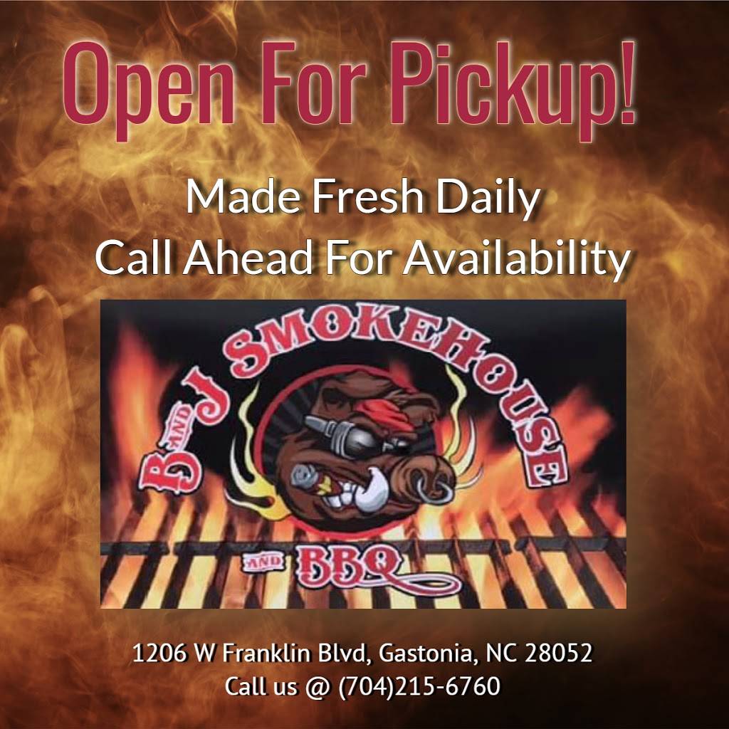 B&J Smokehouse &Bbq | restaurant | 1206 W Franklin Blvd, Gastonia, NC 28052, USA | 7042156760 OR +1 704-215-6760